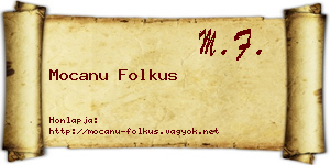 Mocanu Folkus névjegykártya